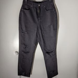 Black distressed mom jeans - American Eagle (6)